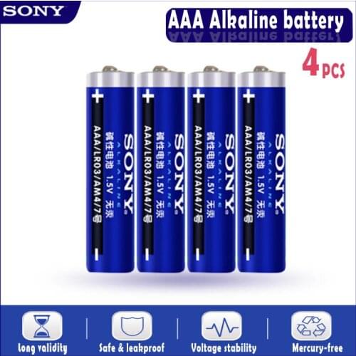 4PCS Original Sony 1.5V AAA Alkaline Battery LR03 AM4 For Electric toothbrush Toy Flashlight Mouse clock Dry Primary Battery