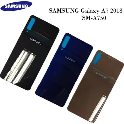 Original Samsung Galaxy A7 2018 SM-A750F Glass Housing Battery Back Cover Rear Door Case Replacement Part Adhesive Free Tools