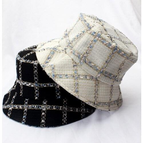 Women Plaid Bucket Hat Folding Street Wear Sun Hat Beach Uv Protection Round Top Sunscreen Fisherman Cap