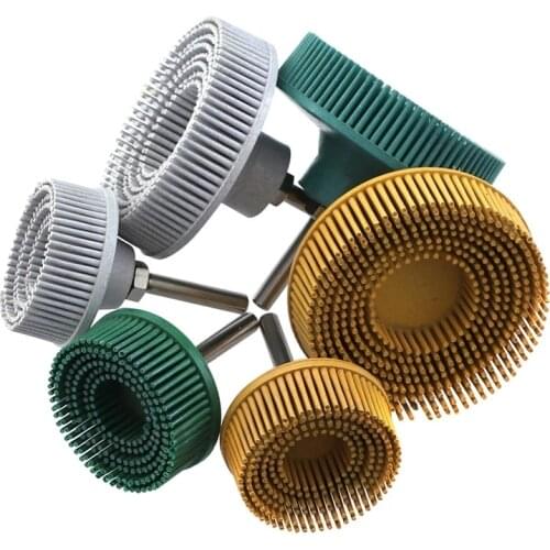 Polishing Wheels Grit 50 80 120 Radial Bristle Disc 2 inch 3 inch Emery Rubber Abrasive Brush 1/4" 6.35mm Dremel Accessories