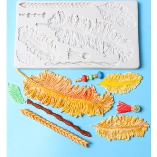 Birds Feathers Chocolate Fondant Cake Decorating Tool Lace Border Silicone Mold Baking Sugarcraft Gumpaste Mold Color Random