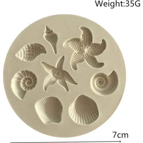 Cake Decoration Tools DIY Sea Creatures Conch Asteroidea Shell Fondant Cake Candy Silicone Molds Creative DIY Chocolate Mold