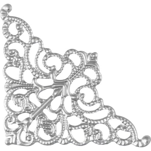 8SEASONS Embellishment Findings Triangle Silver Color Color Hollow 3.7cm x 3.7cm,100PCs (B34154)