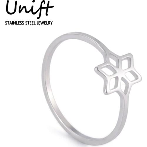 Unift Simple Romantic Rhombus Flower Rings Exquisite Finger Ring Womens Accessories Fashion Party Jewelry Lover Gifts Hot Sale
