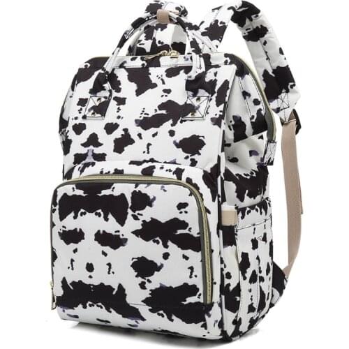 YU-NIYUT Diaper Bag Backpack, Cow Spots Print Diaper Bag Backpack Maternity Baby Changing Bag, Large Capacity Multi-Function Tra