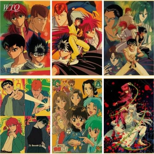 YuYu Hakusho Anime Posters Canvas Painting Retro Poster Home Decor Wall Decor Posters Wall Art Photos for Childrens Room Decor