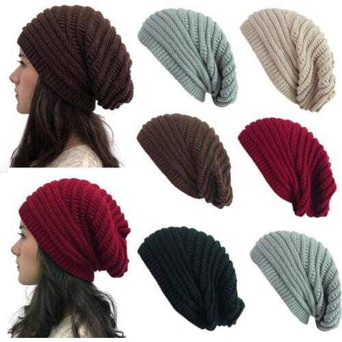 Women Autumn Winter Outdoor Solid Splice Hats Crochet Knit Holey Beanie Cap Autumn Winter Warm Earmuff Colorful Crown Caps