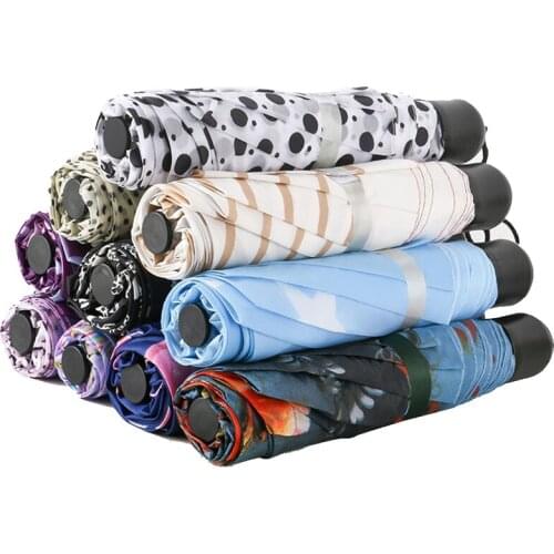 Multi-color Folding Umbrella Women Man Pretecting from Rain Solid Plaid Print Umbrellas Color Randomly