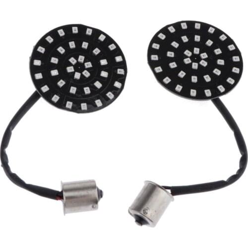 1 Pair 50mm/2inch 1156 Bullet LED Motorcycle Turn Signal Inserts Light For Harley Touring Softail XL