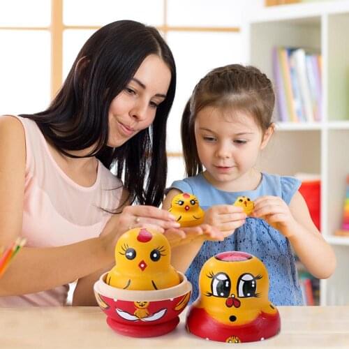 10pcs Wooden Russian Matryoshka Dolls Fashionable DIY Craft Nesting Doll for Kids Gift Familys Necessary Intelligence Toys