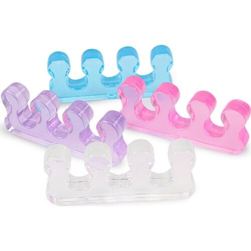 2Pairs Soft Toe Separator Spacer Hallux Valgus Toe Separators Separateur Orteil Manicure Plantillas Para Los Pies Random Color