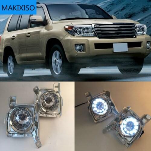 2pcs LED DRL For Toyota Land Cruiser Prado 120 GRJ120 TRJ120 FJ120 LC120 2012-2015 Daytime Running Light Fog Lamp Original Esuse