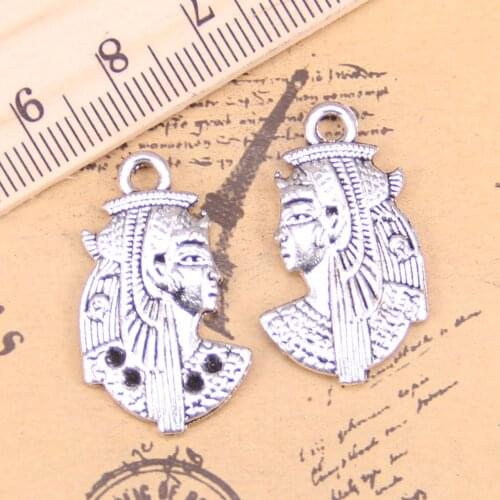 6pcs Charms Egypt Cleopatra 29x17mm Antique Pendants,Vintage Tibetan Silver Jewelry,DIY for bracelet necklace