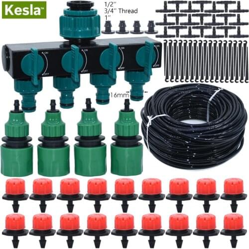 5M-50M Garden Watering Drip Irrigation DIY Micro Drip System 4-Way Water Hose Splitter Hose Dripper 4/7mm & 8/11mm Tee Connector