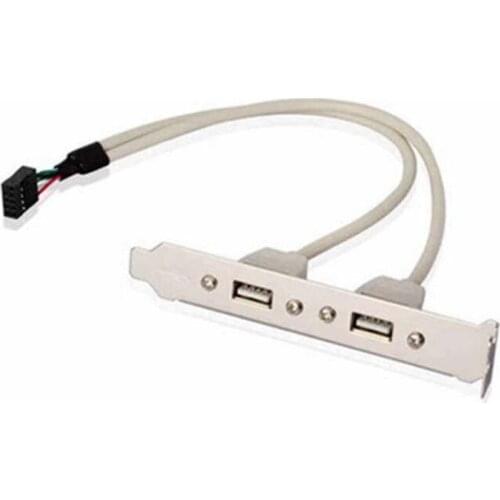 5pcs Computer Chassis PCI Bit USB 2.0 Baffle Connector Adapter USB Rear Baffle Line 2 USB Expansion Baffle