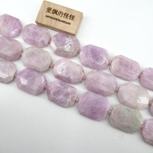 APDGG Natural Purple Pink Kunzite Slice Faceted Nugget Gemstone Loose Beads 15.5" Strands Jewelry Making DIY