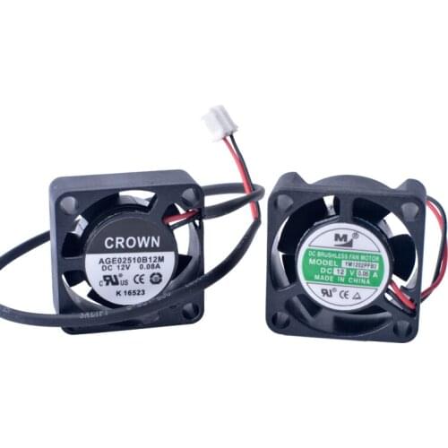 Free shipping 25mm fan 2510 25x25x10mm 12V 0.05A 0.08A Double ball bearing micro cooling fan