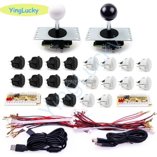 Free shipping arcade joystick kit with zero delay USB encoder copy sanwa 8yt joystick obsf-30 button for Raspberry Pi