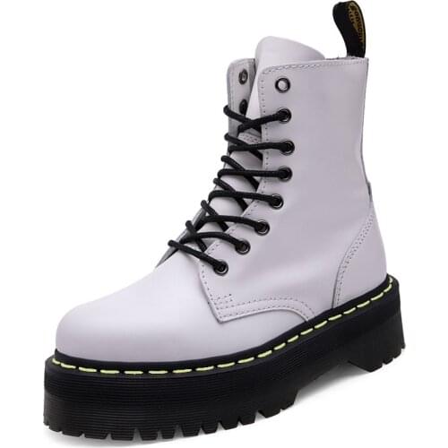 Ladies Casual Martens Shoes Increasing Women Genuine Leather Boot Female Motorcycle Winter Height Ankle Boots Zapatos De Mujer