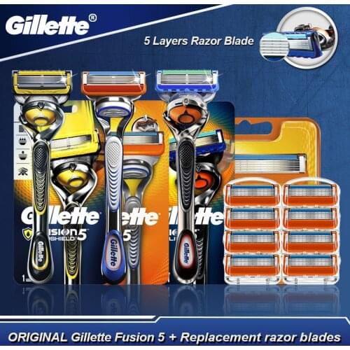 Gillette Fusion 5 Original Fusion Proglide Proshield Shaving Safety Razor With Replaceable Blades Cassettes For Men Hot