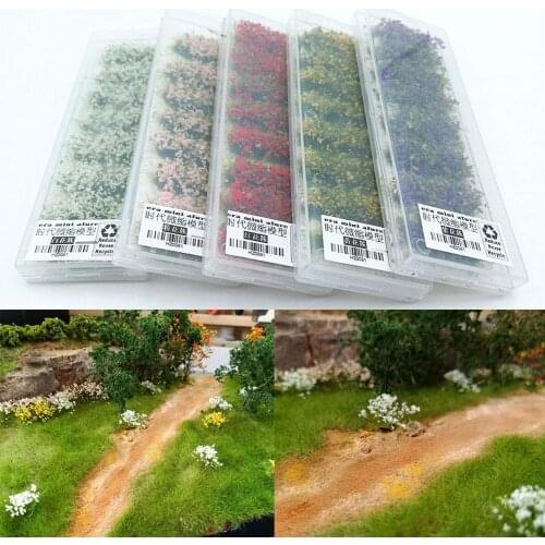 DIY Miniature Landscape Material Long Green Leaf Flower A Production Terrain 8pcs Scene Model Box Model Material Cluster T9C5