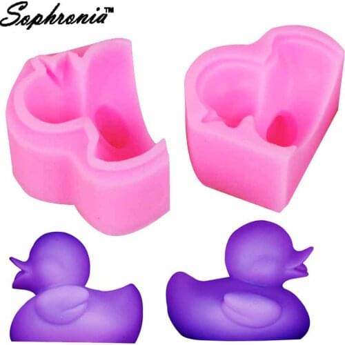 10PCS/SET 2 Holes Duck Shaped Silicone Mold for Candy Clay Fondant Chocolate Cake Decoration Soap Mould m767