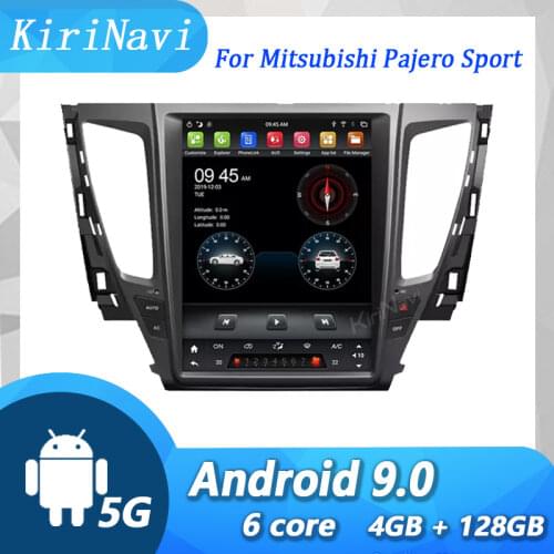 KiriNavi Vertical Screen Tesla Style Android 9.0 12.1" Car Multimedia For Mitsubishi Pajero Sport Montero Radio GPS Navigation