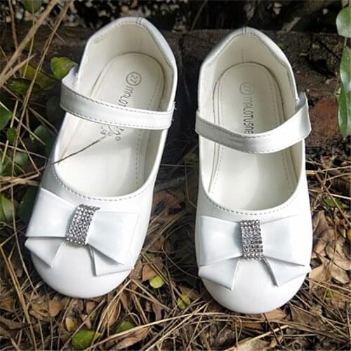 Leather princess shoes Small hole ventilation Kid Girls Hollow Princess Bowknot Student Casual Formal Shoes