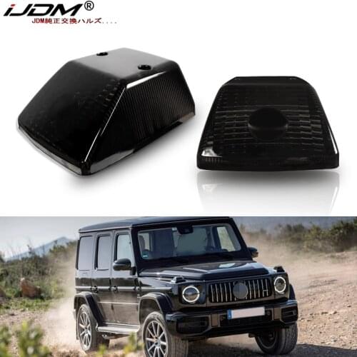 IJDM Gloss Black Front Turn Signal Lamp Lenses For 1986-18 Mercedes W463 G-Class G500 G550 G55 G63 G65,OE-Spec Replacement