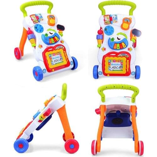Multi-Functional Sit-to-Stand Push Along Walker - Features a Removable Toddler Play Panel,Baby Early Developmental Toy