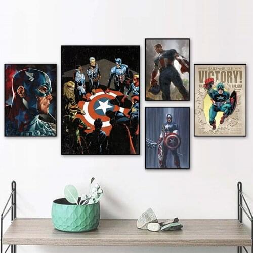 Avengers Super Canvas Painting Marvel Comics Character Superhero Posters and Prints Wall Art Picture for Living Room Home Decor