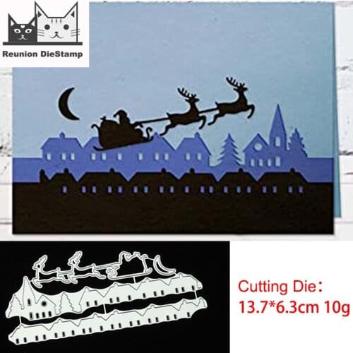 Reunion Christmas Santa Reindeer ELK Sled Sleigh Metal Cutting Die Set Pine Tree Cutter for Scrapbooking Card Make DIY 2020 New