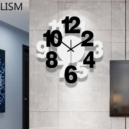 Living Room Modern Design Creative Fashion Wall Clock Round Quartz Silent Mute Personality Art Bedroom Reloj Pared Decorativo