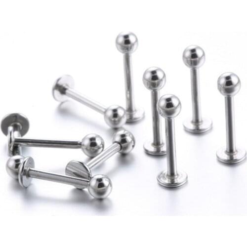 Stainless Steel Lip Piercing Stud Sizes Punk 3mm Ball Lip Stud Labret Ring Jewelry Ear Stud Barbell Bar Ball Labret Lip Piercing