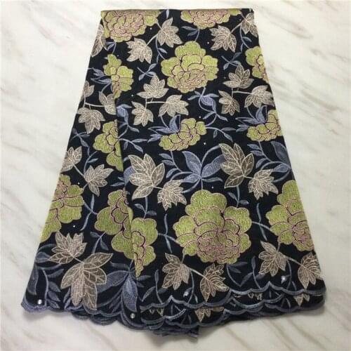 Nigerian African Lace Fabrics 2021 High Quality Swiss Voile Lace In Switzerland With Stones Eyelet For Party Sewing PL4668