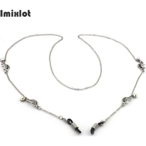 New Chic Reading Glasses Chain Retro Crescent Crystal Beads Eyeglass Sunglasses Spectacle Cord Neck Strap String Chain Eye Wear