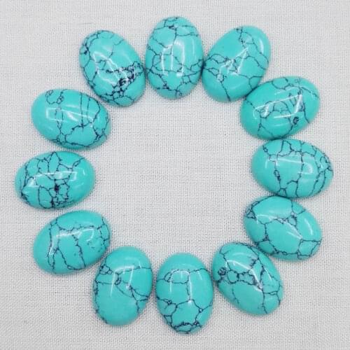 Wholese fashion hot sell blue calaite stone beads oval CAB CABOCHON loose Beads for jewelry 13x18mm 50pcs/Lot no hole