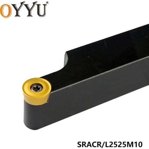 OYYU SRACR SRACR2525 Lathe External Turning Tool Holder SRACR2525M10 Boring Bar Carbide Insert RCMT10T3MO SRACL CNC Lathe Tools