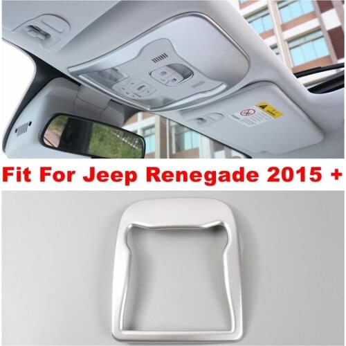Front Seat Roof Reading Lights Lamps Frame Decoration Cover Trim Fit For Jeep Renegade 2015 - 2020 ABS Matte Interior Refit Kit