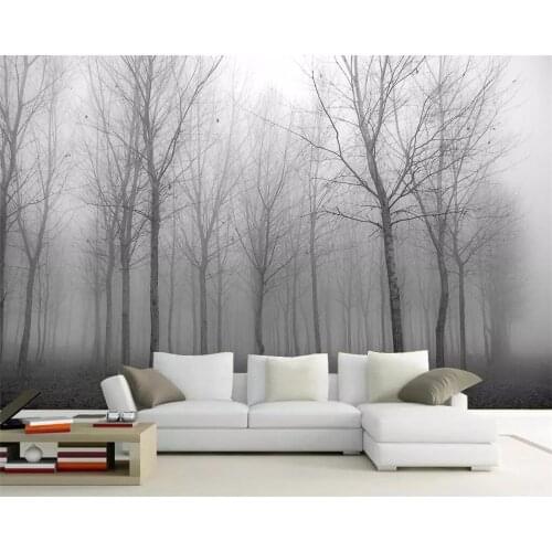 Beibehang Custom wallpaper fog in the forest European home decoration TV background wall living room bedroom murals 3d Wallpaper
