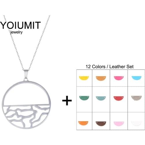 Cremo Stainless Steel Interchangeable Leather Necklace Reversible Pendant Necklaces Argent Collier femme 2020 bijoux Necklaces