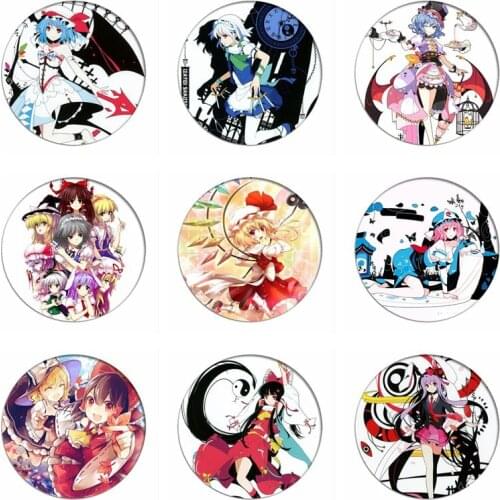 1pcs Games TouHou Project Cosplay Badge Hakurei Reimu Brooch Pins Kirisame Marisa Collection bags Badges for Backpacks Clothes