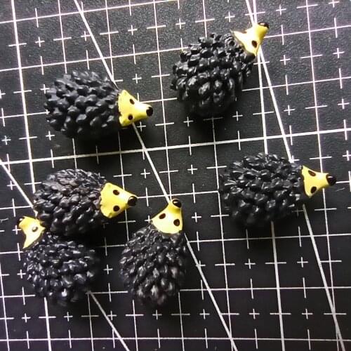 1pcs/lot resin Simulated animal black hedgehhog 20mm Cabochons Jewelry Phone Hairpin Headwear DIY