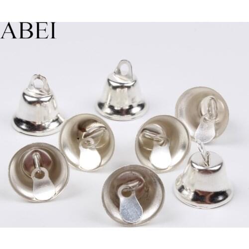 11mm 100pcs Silver Gingle bell Jewelry Finding DIY Hanger Metalic Crafts small bells supplier