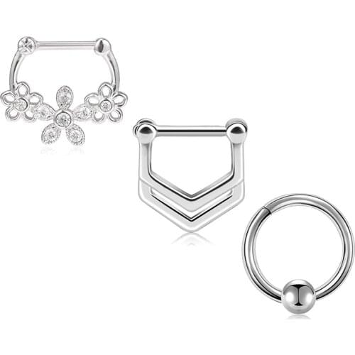 16G Septum Clicker Nose Rings Hoop Hinged Segment Helix Daith Tragus Cartilage Earrings Lip Piercings Septum for Women Men