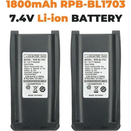 2X Replacement Battery for HYT RPU7500 RPV7500 PN BH1801 BL1703 BL1703Li BL2102 BL1703