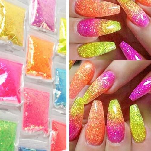 40g/Bag Ultra-thin Iridescent Nail Glitter Pigment Powder Holographic Acrylic Shinning Mermaid Paillette Sequins for Nails Decor
