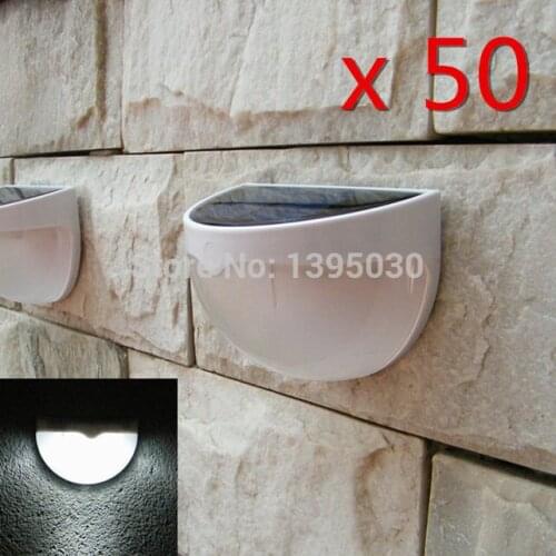 50PCS/Lot N760 Solar Power Panel 6 LED Outdoor Wall Fence Gutter Light Lobby Pathway Lamp