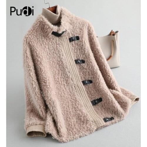 Aorice A19051 Women Winter Short Genuine Wool Fur Coat Winter Warm Lady Real Fur Coat Jacket Over Size Parka