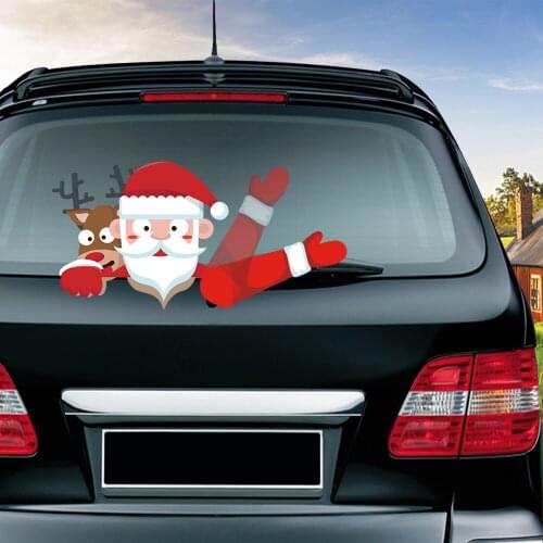 Santa Claus Waving Wiper Decals PVC Car Styling Rear Window Wiper Stickers for Auto Accessories Car Stickers And Decals